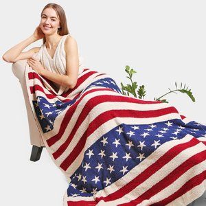 Reversible American USA Flag Throw Blanket